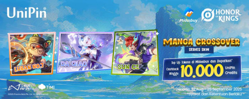 [Manga Crossover Skin] Top Up Honor of Kings dan Dapatkan Cashback hingga 10.000 UniPin Credits